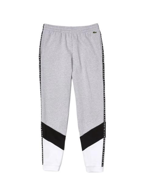 LACOSTE Signature Striped Colorblock Fleece Pants "Grey Chine / Black / White" XH7066 51 SJ1