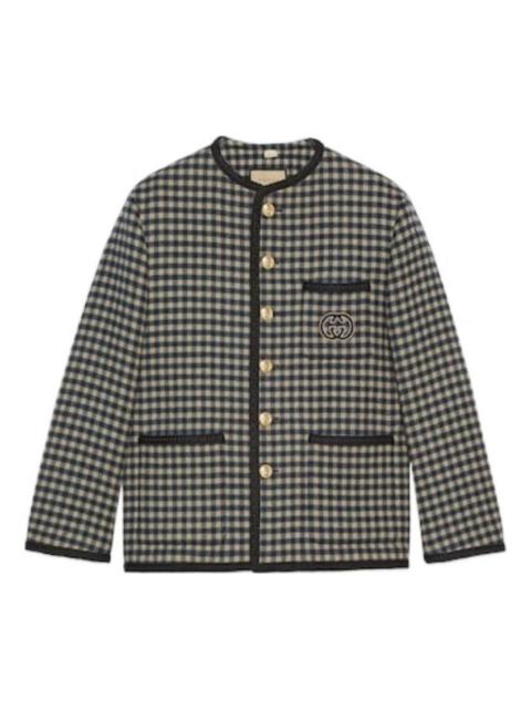 GUCCI Gucci Wool Gingham Jacket With Interlocking G 'Beige Blue' 770950-ZAO92-9276
