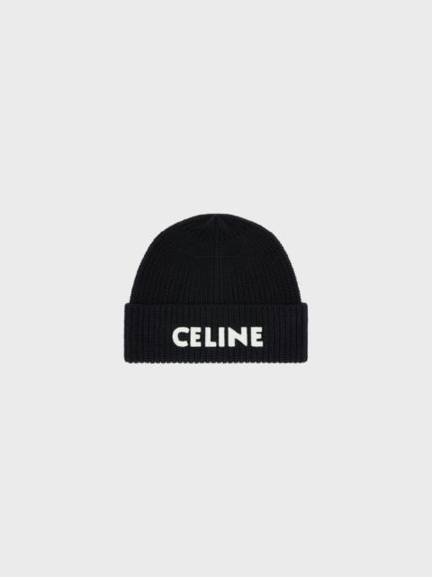 CELINE CELINE EMBROIDERED KNIT WOOL BEANIE