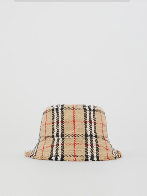 Check Bouclé Bucket Hat