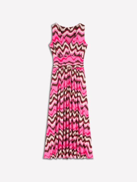 BODEN Elodie Jersey Maxi Dress-Pink Punch, Zig Zag Wave
