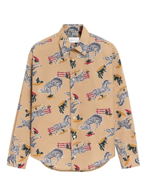 AMI Paris horse-print button shirt
