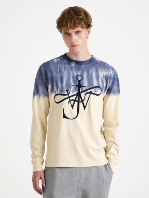 JW Anderson MENS TIE-DYE RIBBON ANCHOR LONGSLEEVE IN ECRU & NAVY