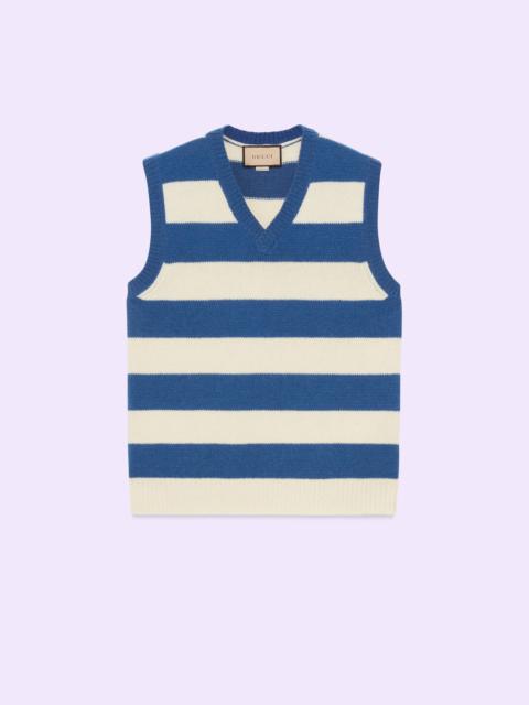 GUCCI Striped wool cashmere knit vest