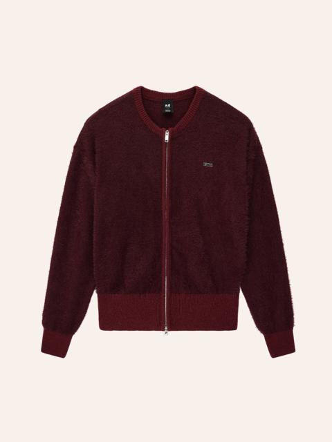P.E NATION SABLE KNIT BOMBER IN MAHOGANY