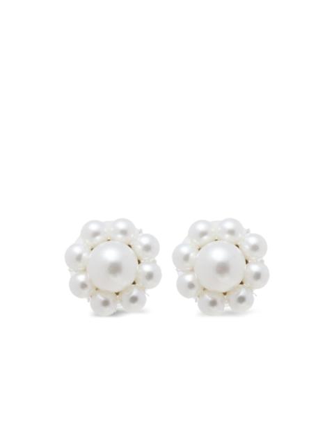 Simone Rocha floral pearl stud earrings