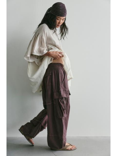 FREE PEOPLE We The Free Reef Curved Linen Cargo Pants