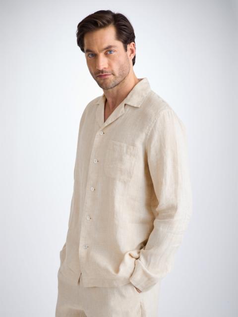 Derek Rose Men's Pajamas Sicily Linen Sand