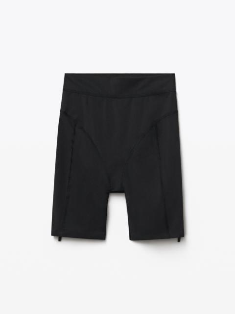 LOGO ZIP BIKE SHORT IN STRETCH KNIT