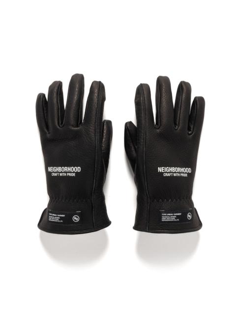 NEIGHBORHOOD Black Leather Boa Gloves | ssense | REVERSIBLE