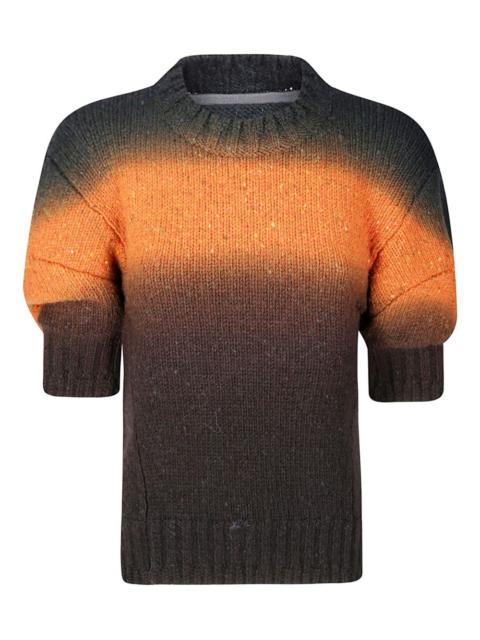 sacai balloon-sleeves knitted top