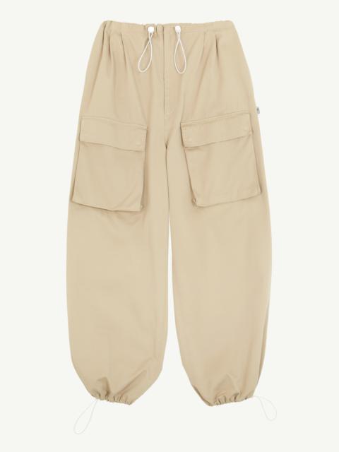 Cotton Gabardine Wide-Leg Trousers