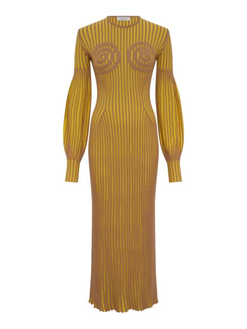 GABRIELA HEARST Karina Knit Maxi Dress in Citrine & Camel Merino Wool