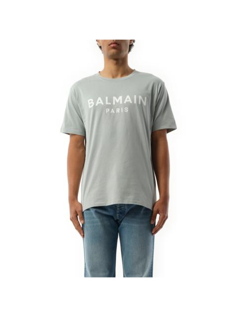 Balmain Flock & Foil T-Shirt in Black/Gold