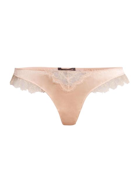 KIKI DE MONTPARNASSE Women's Lace Inset Thong - Champagne