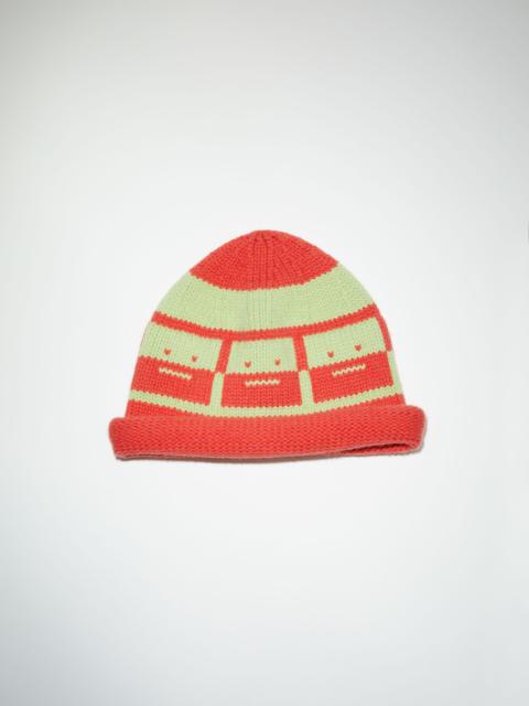 Acne Studios Knit beanie - Sharp red/pale green
