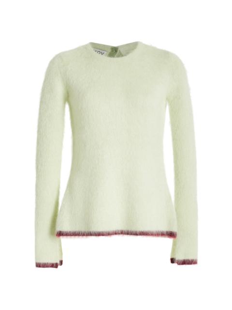 ZANKOV Taisa Open Back Mohair-Blend Sweater green