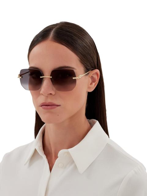 Cartier Women's Panthère Classic 57MM Square Sunglasses - Gold Dark Grey