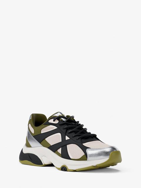 MICHAEL KORS Leo Mixed-Media Trainer
