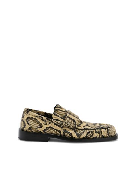 Jil Sander python-print loafers