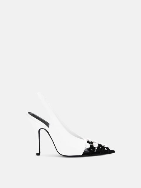 ''FIONA'' WHITE AND BLACK SLINGBACK