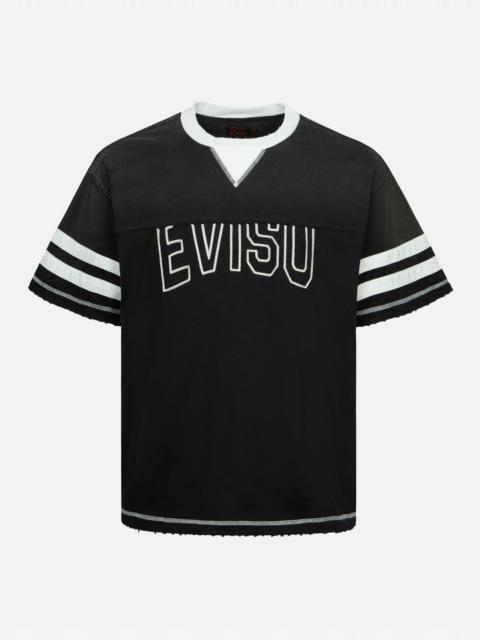 EVISU LOGO EMBROIDERY PANELING BOXY T-SHIRT