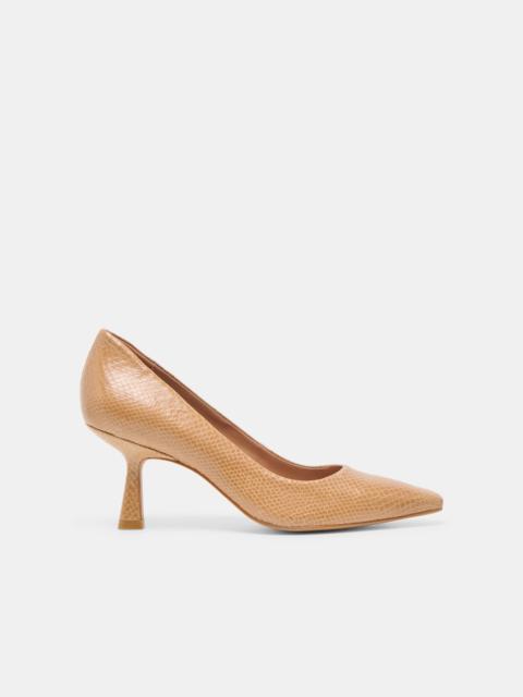dolce vita BRIONA HEELS WHISKEY EMBOSSED LEATHER