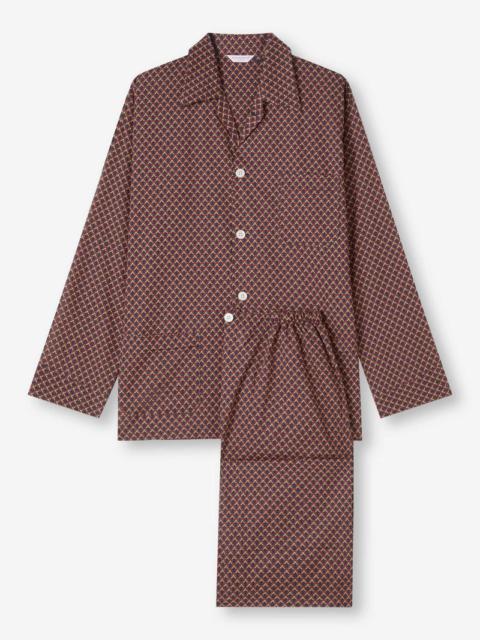 Derek Rose Men's Classic Fit Pyjamas Ledbury 65 Cotton Batiste Multi