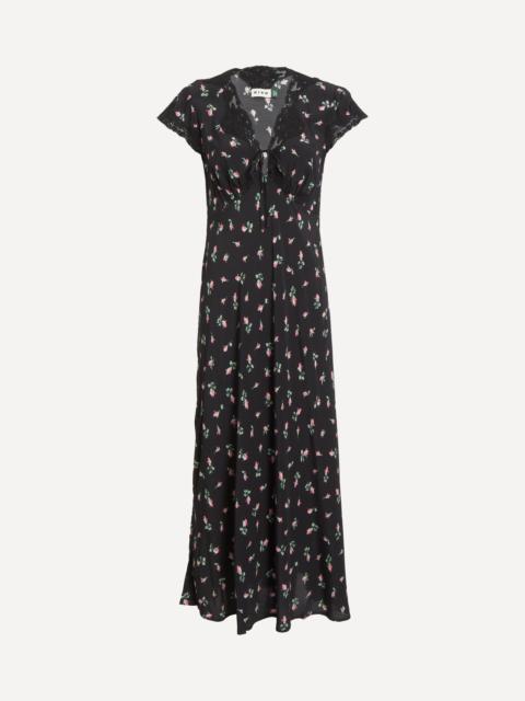 RIXO Amari Sienna Bud Black Dress