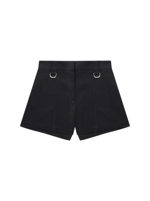 pressed-crease cotton mini shorts