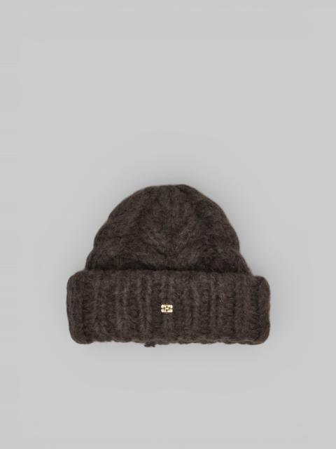 GANNI Handknit Cable Beanie
