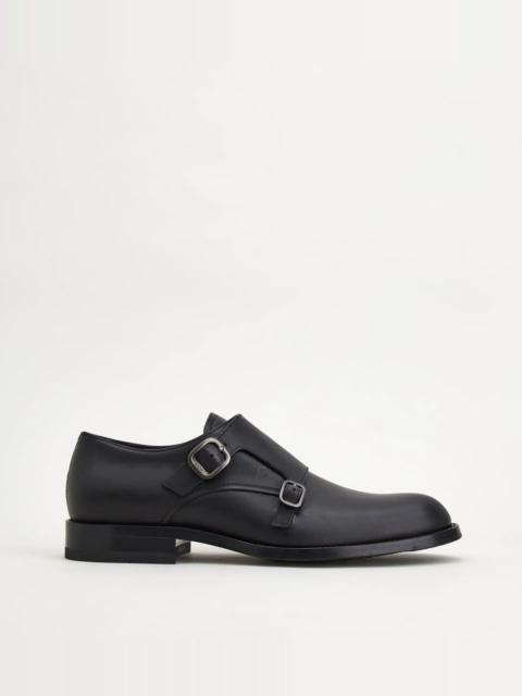 Tod's MONKSTRAP IN LEATHER - BLACK
