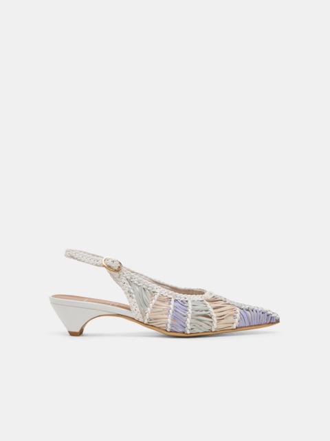 dolce vita DAFNEY HEELS WHITE MULTI WOVEN LEATHER