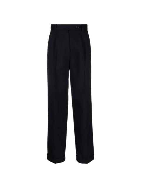 high-waisted straight-leg trousers