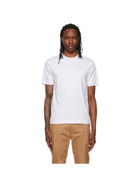 BOSS White Crew Neck Slim-Fit Cotton T-shirt