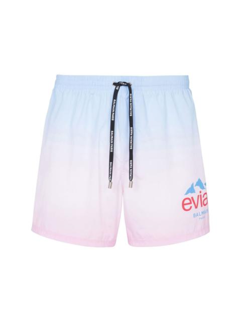 Balmain x Evian gradient swim shorts