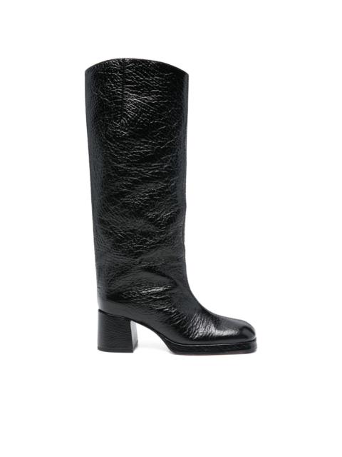 MIISTA 65mm Tundra grained block-heel boots