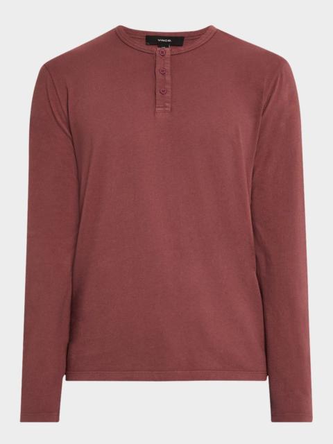 Vince Men's Garment-Dyed Henley Shirt
