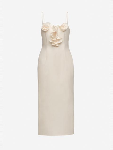 MAGDA BUTRYM Cotton flower-detail midi beach dress in cream
