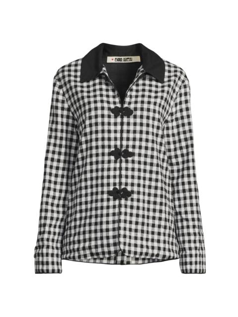 CIAO LUCIA! Women's Anja Gingham Jacket - Black White Gingham