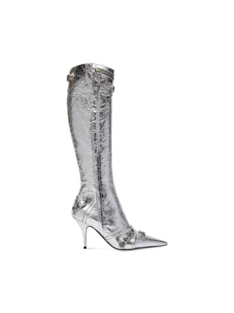 BALENCIAGA Women's Cagole 90mm Boot Metallized  in Silver