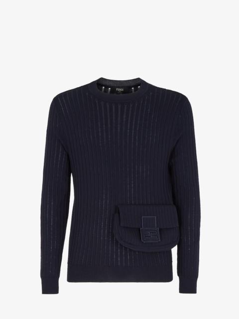 FENDI Blue wool sweater