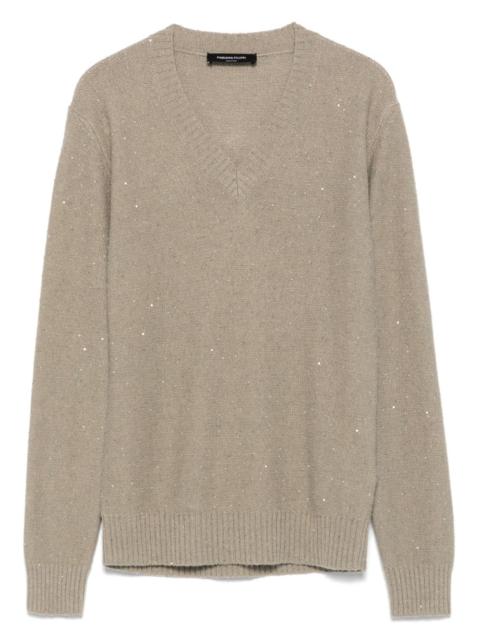 FABIANA FILIPPI sequin-embellished v-neck sweater