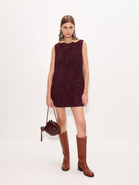 SIMONMILLER Delphine Suede Mini Dress In Bordeaux