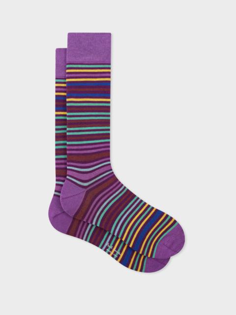 Paul Smith Purple Multi-Stripe Socks