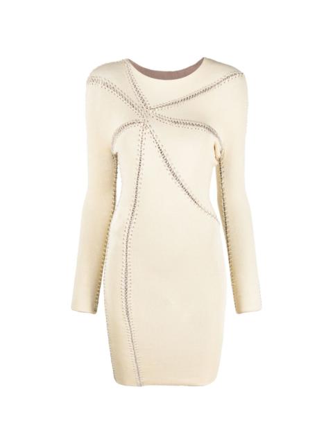 ISA BOULDER Starfish whipstitch-detail midi dress