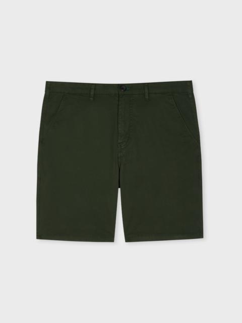 Paul Smith Dark Khaki Organic Cotton-Stretch Shorts
