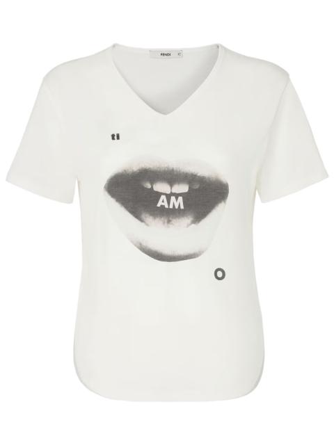 FENDI T-SHIRT IN JERSEY WITH 'TI AMO' PRINT