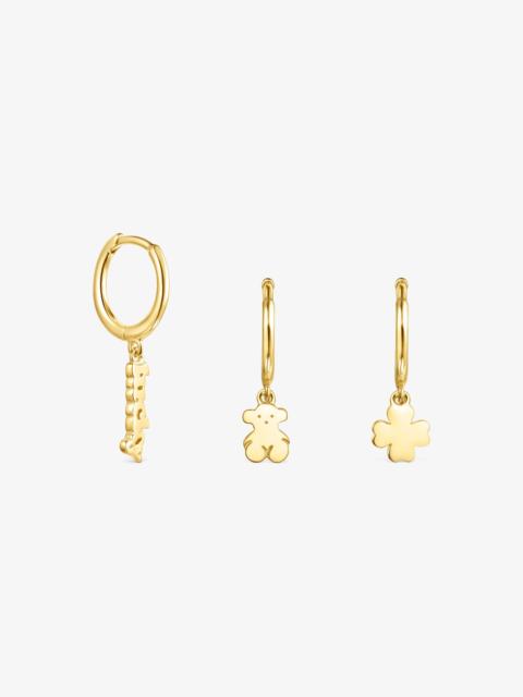TOUS 18K gold vermeil TOUS Good Vibes Hooped earring Set