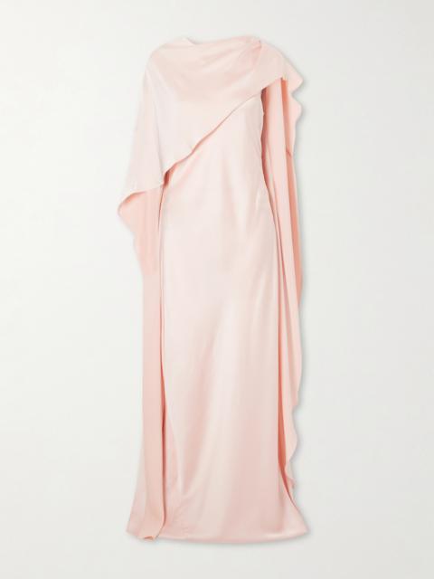 SIMKHAI Izel Cape-effect Satin Gown